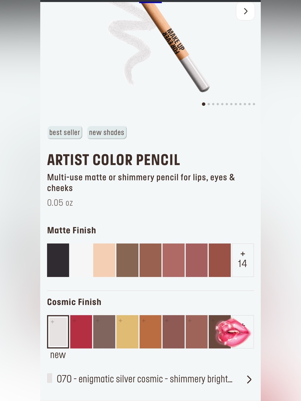 Makeup Forever Artist Color Pencil Silver BNWT